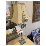 2 ARM 27 ' TABLE LAMP W/ PRISMS & TASSLE