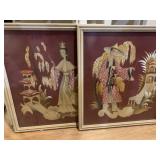 PAIR OF VINTAGE FRAMED ASIAN PRINTS - 17.5 X 19.5