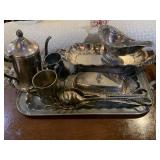 LOT OF VINTAGE SILVER PLATE SERVING PIECES