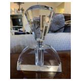 HEAVY LARGE CRYSTAL PERFUME BOTTLE W/ STOPPER