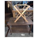 ROLLING TV STAND AND FOLDING STOOL