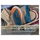 LOT OF FURNITURE SLIDERS & PADS IN WIRE BASKET