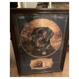 LARRY CHANDLER FRAMED CHOCOLATE LAB PRINT - 26.5