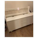 WHITE BENCH W/ STORAGE - 43 X 16 X 29.5 '
