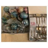 LOT OF GLASS TREE ORNAMENTS & CLIPS