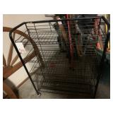 METAL RACK ON WHEELS - 38 X 13 X 50 '