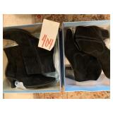 2 PAIRS ANTONIO MELANI SHORT BOOTS - SZ 9
