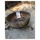 15.5 ' TERRA COTTA POT WITH IRON STAND