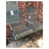 SET OF 2 IRON OUTDOOR ROCKING CHAIRS