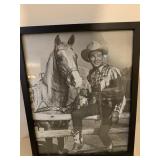 FRAMED ROY ROGERS & TRIGGER PRINT - 12 X 15 '