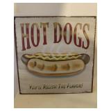 HOT DOGS METAL SIGN - 14 X 14 '