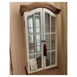 WALL MOUNT CURIO CABINET W/ MIRROR BACK - CRACK