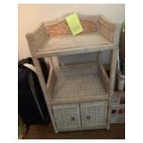 WICKER SIDE TABLE - 17 X 13 X 32 '