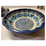 POLISH POTTERY HAND DECORATED BOWL - 8.5 X 2.5 '