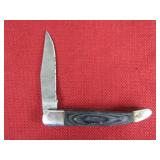 Black and Gray Handle Damascus Pocket Knife
