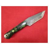 Green Resin Handle Rasp Knife