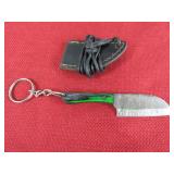 Damascus Mini Knife Keychain