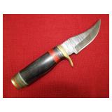 Black Wood Handle Skinner Knife