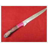 Pink and Blue Wood Handle Knife