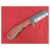 Red and Green Wood Handle Knife