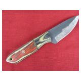 Black and Orange Wood Handle Rasp Knife