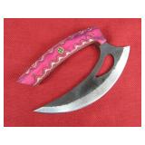 Pink Wood Handle ULU Knife