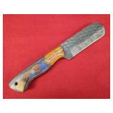 Blue and Yellow Wood Handle Knife