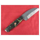 Black and Green Handle Rasp Knife