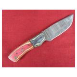 Red, Black Wood Handle Skinner Knife