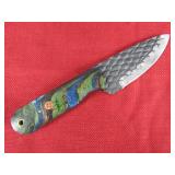 Blue, Green, Brown Handle Hunting Knife