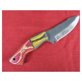 Pink and Green Wood Handle Rasp Knife