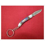 Blue, Red, & Green Wood handle Mini Pocket Knife