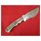 Green and Black Wood Handle Tracker Knife