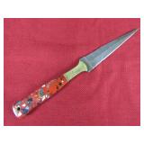 Red & Multi Color Handle Boot Knife