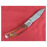 Red and Brown Wood Handle Pocket Knife