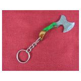 Damascus Steel Hatchet Key Chain