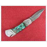 Green, Brown Handle Pocket Knife