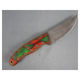 Orange and Green Wood Handle Hunting Knife