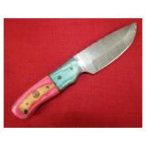 Pink and Blue Wood Handle Knife