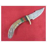 Stag Horn Handle Damascus Steel Hunting Knife