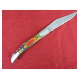 Multicolored Wood Handle Pocket Knife