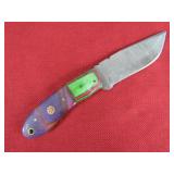 Purple, Green Handle Hunting Knife
