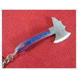 Damascus Steel Mini Hatchet Keychain