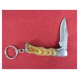 Wood Handle Pocket Knife Keychain