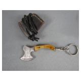 Damascus Steel Mini Hatchet Keychain