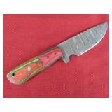 Red, Green Orange Handle Skinner Knife