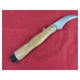 Folding Mushroom Foraging Knife Wood Handle