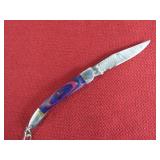 Purple and Pink Wood Handle Pocket Knife