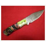 Pink and Yellow Wood and Resin Handle Knife