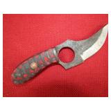 Red and Black Wood Handle Skinner Knife